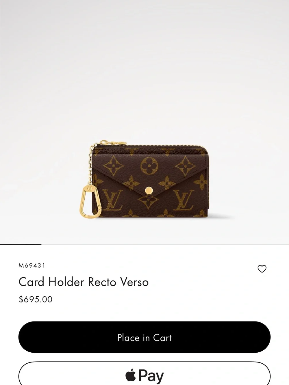 Louis Vuitton Brown Monogram Card Holder Recto Verso